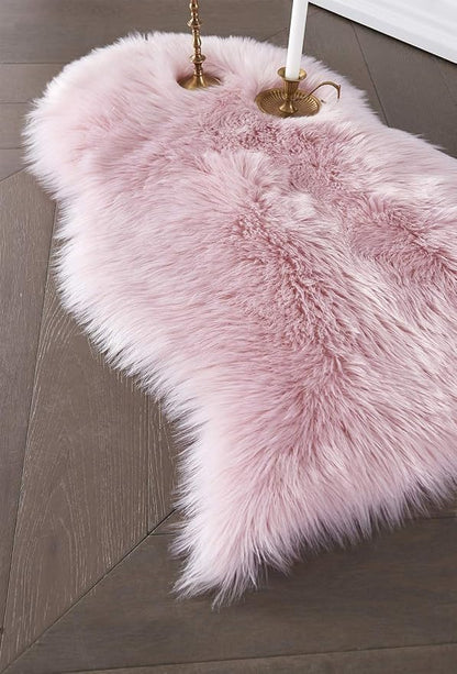 SERISSA 2x3 Fluffy Pink Faux Sheepskin Shaggy Rug - Image 7