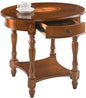 LEEMTORIG Oval Round End Table, 2-Tier Solid Wood End Table Side Table by LEEMTORIG