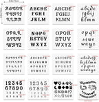 6x6in Alphabet Letter & Number Cookie Stencils for Royal Icing & Sugar Cookie Decoration - 16 Pcs Assorted Sizes