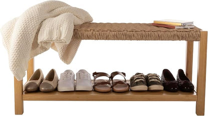 Alaterre Furniture Newport 40 Inch Solid Wood Entryway Bench - Image 8