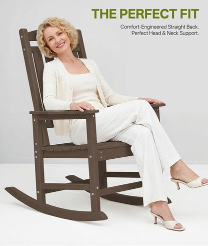 Outdoor Adirondack Rocking Chairs All-Weather HDPE Patio Rocker Chair - Image 5