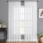 MIULEE Semi White Linen Textured Sheer Curtains 42W×96L Rod Pocket 2 Panels | by MIULEE