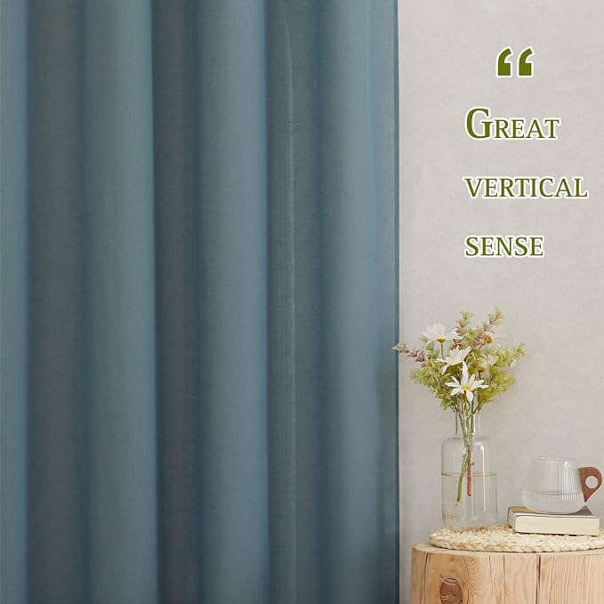NICETOWN Sheer Linen Curtains 96 inch Long 2 Panels Set, Grommet Semi Sheer - Image 6