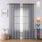 Charcoal Grey Sheer Curtains 84 Inches Long 2 Panels, Voile Airy Light by Lecloud