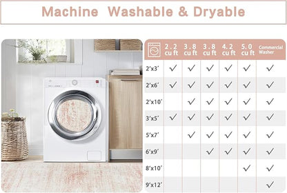 Pink Washable Rugs 5x7 Area Rugs - Image 9