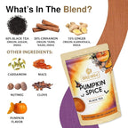 BREWIX, Pumpkin Spice Black Tea Bags (25 Pyramid Bags) | Cozy Fall Blend with Cinnamon, Ginger, Nutmeg & Clove | Caffeinated, Warm & Aromatic | Perfect for Autumn & Halloween