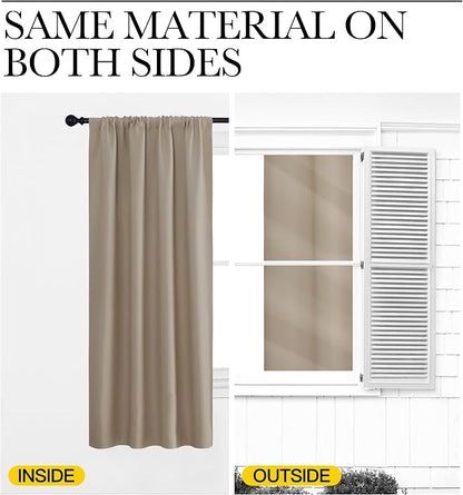 NICETOWN Window Curtains Blackout Drapes, 1 Pair, 52 by 72-Inch, Thermal - Image 5