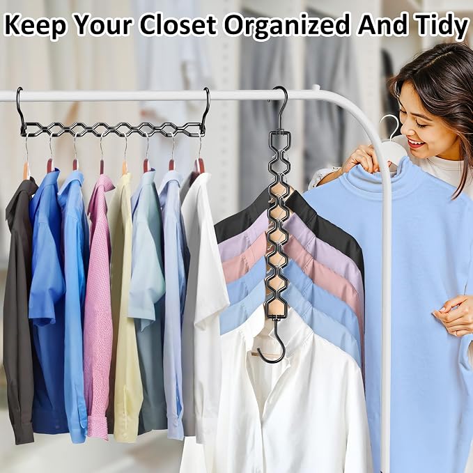 12 Pack Space Saving Hangers for Clothes, Sturdy Metal Hangers Heavy Duty Magic - Image 6