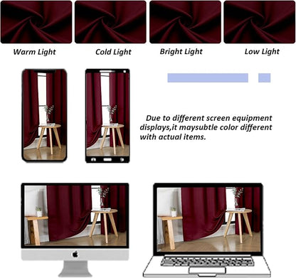 Simplebrand Ava Burgundy Blackout Curtains - Image 9