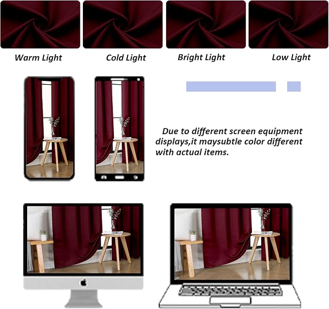 Simplebrand Ava Burgundy Blackout Curtains - Image 9