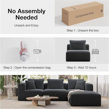 Novilla 106" Modular Sectional Sofa, Modern Cloud Sectional Couch - Image 4