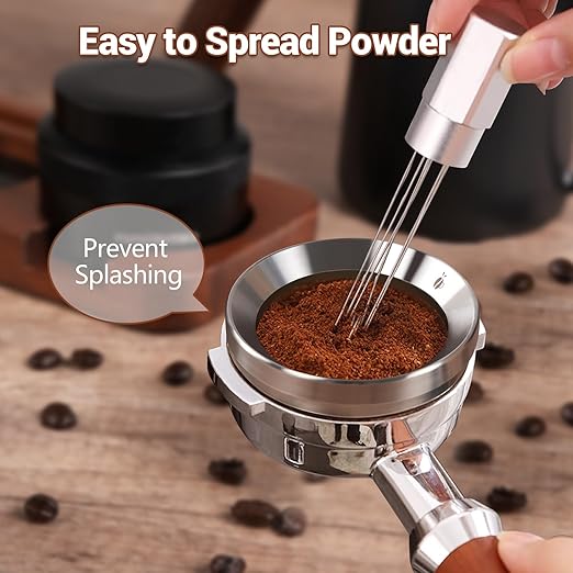 51mm Espresso Dosing Funnel, 304 Stainless Steel Coffee Dosing Ring, Portafilter Funnel with 6 Magnetic, Barista Tools Compatible with Breville 51mm Portafilter