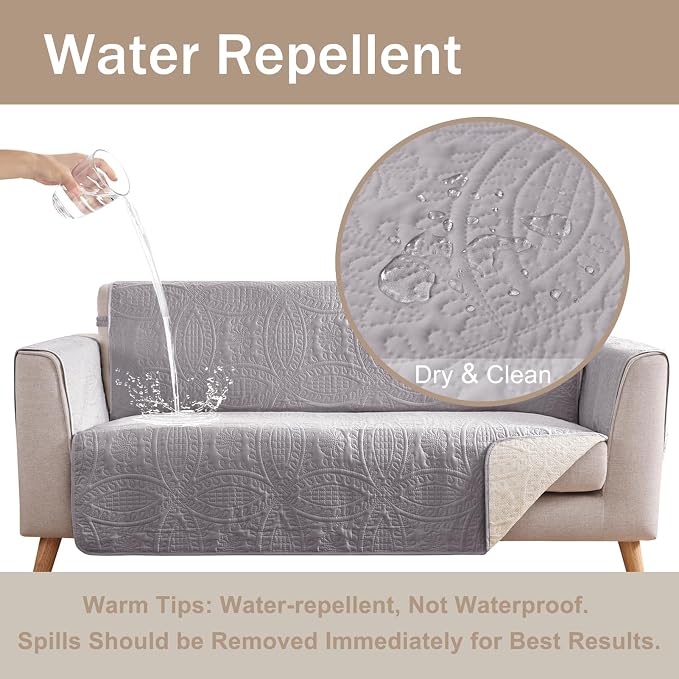 Purple Loveseat Covers for 2 Cushion Couch, Water-Repellent Covers for Love Seat - Image 3