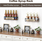 Floating Mug Racks 2 Pack - Wall Mounted Coffee Cup Holder with 12 Hooks, Mug Organizer for Kitchen, Farmhouse Coffee Bar Decor