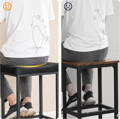 HOOBRO Bar Stools, Counter Height Stools, Saddle Barstools, 24.8 Inches - Image 6