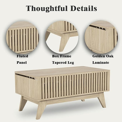 Lift Top Coffee Table with Hidden Compartment, Mid Century Modern Coffee Table - Image 6
