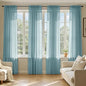 MIULEE Dusty Blue Sheer Curtains 72 Inches Long 4 Panels 42 x 72 Inches | Light by MIULEE
