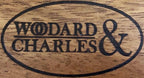 Woodard & Charles 6 Piece Wood Boards with Stand, Perfect for Serving, Sushi, Cheese, Hors D'Oeuvre, Charcuterie, Sandwiches, 7 Piece Set, 9 1/2" x 6 1/2" (Walnut)