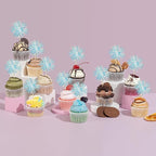 Gyufise 30Pcs Foil Firework Cupcake Toppers Sparkle Tinsel Cake Toppers Tinsel Drink Cake Decoration Cocktail Picks for Birthday Wedding Graduation Party Supplies Laser Blue