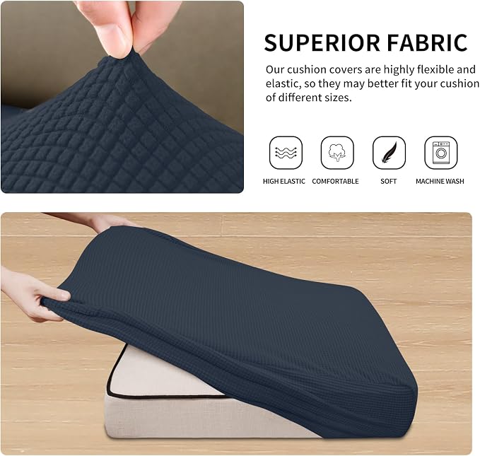 Easy-Going Stretch 3 Pieces Couch Cushion Cover - Image 5