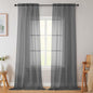 Grey Sheer Curtains for Bedroom Living Room 96 Inches Long 2 Panels, Modern by WelvetBLK