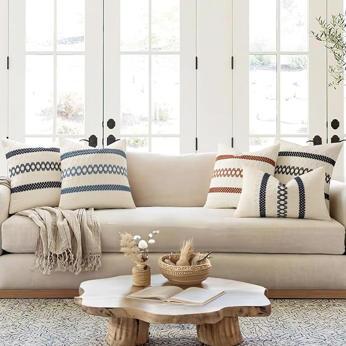 MIULEE Set of 2 Black Boho Decorative Pillow Covers 18x18 Inch | Farmhouse - Image 3