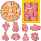 8 Pcs Halloween Cookie Cutters Set Baking Molds 3D Halloween Press type Cookie Cutter for Baking, Fondant, Cheese, and Pastries