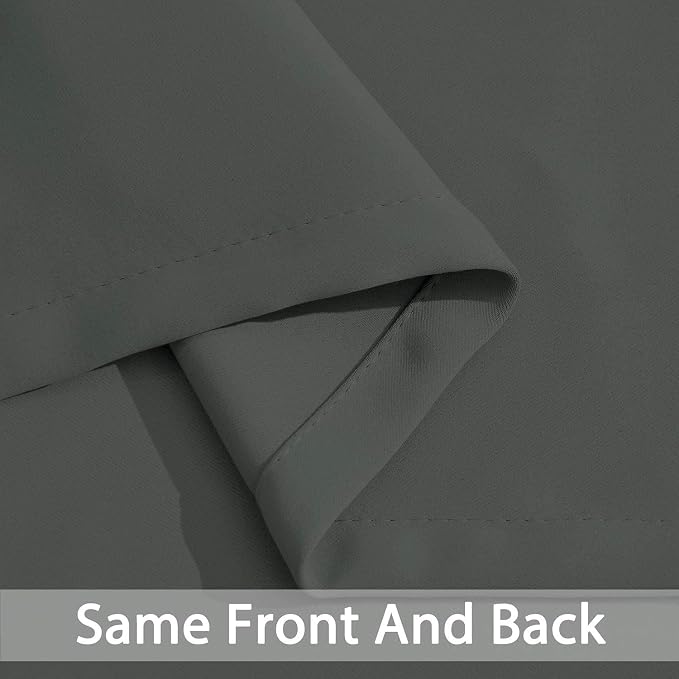 Yakamok Room Darkening Curtains 42x63 inch Length Dark Grey-Living Room | 2 - Image 5
