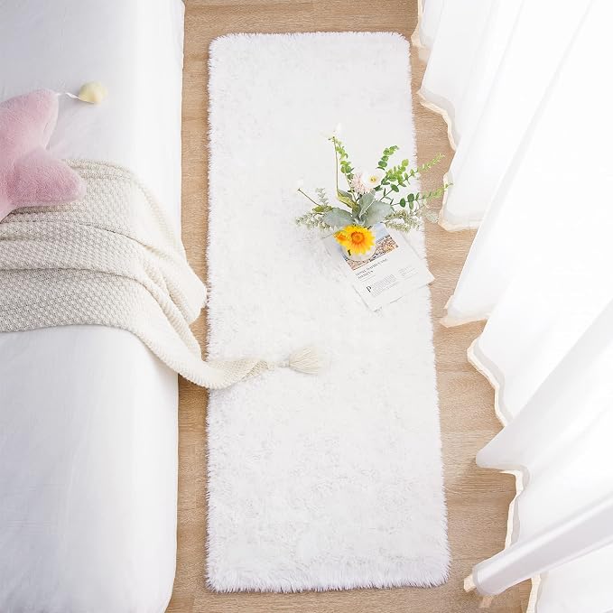 Chicrug Soft Runner Rugs for Bedroom Living Room Plush Fluffy Rug 2x8 | Shag - Image 5
