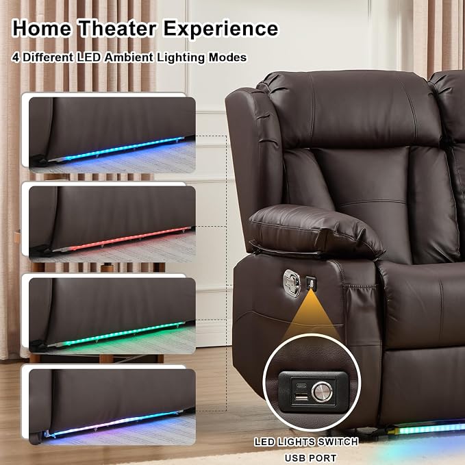 Loveseat Recliner Sofa, RV Recliner Couch, Manual Reclining Loveseat - Image 6