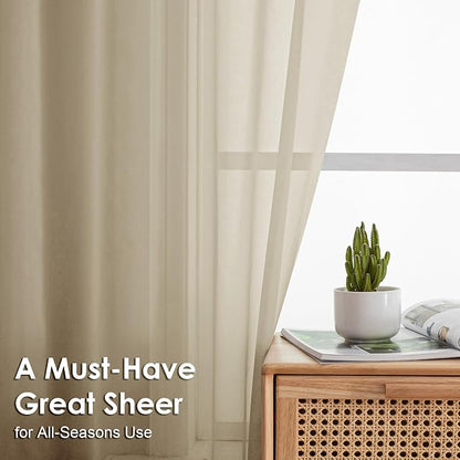 Tapue Sheer Curtains 78 Inches Long 2 Panels - Image 2
