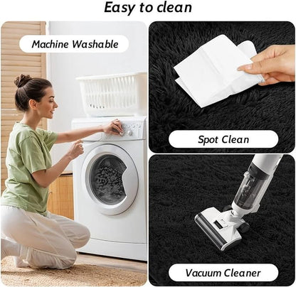 8x10 Area Rug Fluffy Shaggy Ultra Soft Faux Fur Non-Slip Machine Washable Carpet - Image 7