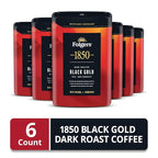 Folgers 1850 Black Gold Dark Roast Ground Coffee, 12 Ounce (Pack of 6)