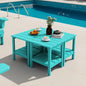 SERWALL 2-Tier HDPE Outdoor Side Tables Set of 4, Weatherproof Rectangular by SERWALL