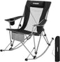 FUNDANGO Rocking Camping Chair, High Mesh Back Portable Folding Camp Chairs by FUNDANGO