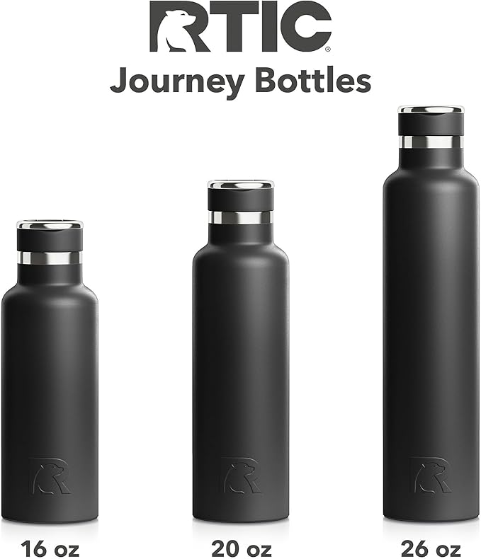 RTIC 20oz Journey Bottle Metal Stainless Steel Vacuum Insulated, BPA Free, Reusable, for Water, Hot and Cold Drinks, Travel, Sports, Camping, Sage