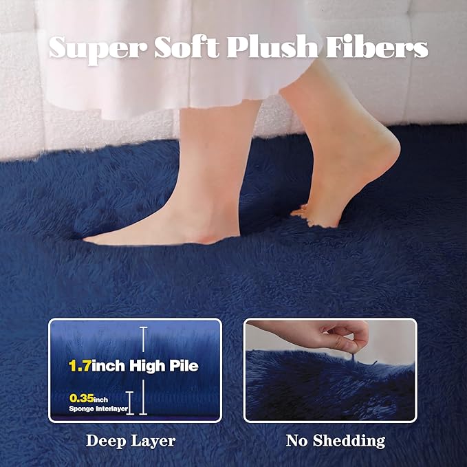 6x9 Area Rug for Living Room: Fluffy Shag Soft Washable Rugs Large Fuzzy Plush - Image 2