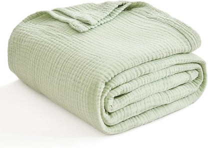 EMME Muslin Blankets for Adults Throw Blanket for Couch Breathable Gauze Soft - Image 6