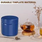 uxcell 2Pcs Round Tea Canisters, 4" x 4" Airtight Metal Tea Containers for Loose Tea, Coffee Beans, Spices - Durable, Compact, and Stylish Storage Tea Tin (Blue)