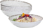Rustic White Melamine Pasta Bowls, 6 Pack 9.25 inch Serving Bowls, Wide and Shallow All-purpose Bowl, Unbreakable Kitchen Bowls for Salad, Pasta, Ramen, Soup, Noodle, Fruit. Dishwasher Safe…