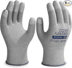 JDL ESD Work Gloves, Anti-Static Gloves for PC Building, 6 pairs, Computer Installation & Repair, High Resistance Carbon Fiber Gloves, X-Large