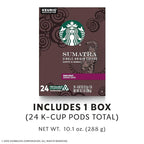 Starbucks Sumatra single serve K-Cup pods for Keurig brewers, 24 Count