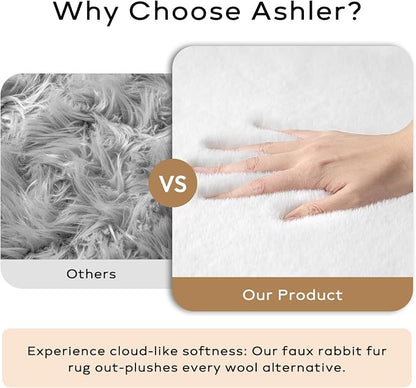 Ashler HOME DECO Ultra Soft Faux Rabbit Fur Chair Couch Cover Area Rug - Image 3