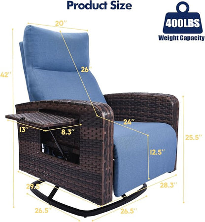 ZZW Outdoor Recliner Chair, Wicker Patio Recliners - Image 2