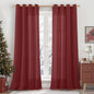 95 inch Linen Curtains for Living Room, Burgundy Red Bronze Grommet Christmas by LAMIT