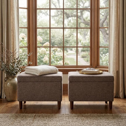 HomePop Home Decor | Dinah Collection Modern Storage Ottoman | Ottoman - Image 4