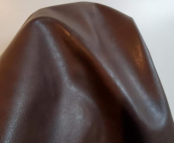 NAT Leathers | Brown Soft Faux Leather Fabric Sheet PU | 4 Yards Cut by The by NATLeathers