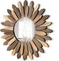 Honiway Boho Wall Decor 21 inch Wall Mirror Rustic Wood Decorative Mirror by Honiway