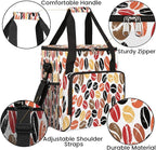 Colorful Coffee Beans Maker Carring Bag Travel Carrying Storage Tote Compatible with Keurig K-Mini or Plus Portable Single Serve Brewer Case Pockets for K-cup Pods