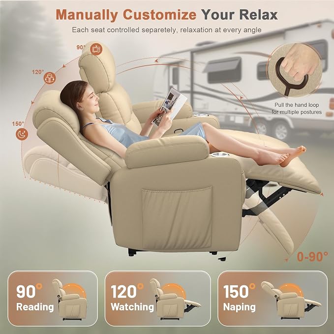 RV Loveseat Recliner Sofa, Wall Hugger Recliners - Image 7